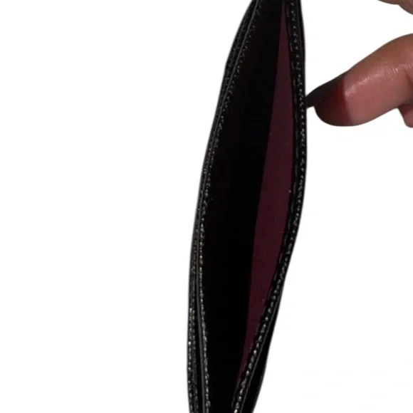 Yves Saint Laurent Black Leather Textured Card Holder - Picture 3 of 3